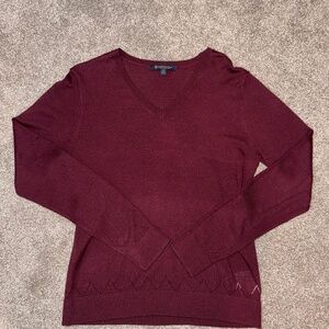 Brooks Brothers Extra Fine Merino‎ Wool Women’s Sweater Size Medium Maroon